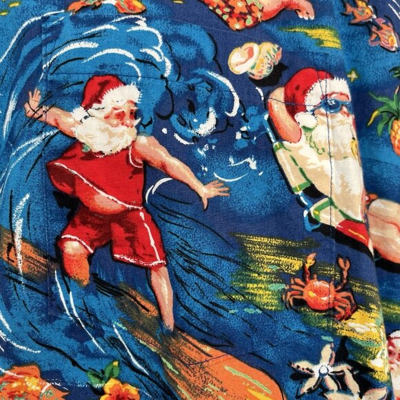 Max Boxxer Hawaiian Aloha Christmas Santa Shirt Mens M Surfing Beach Novelty - Picture 8 of 11